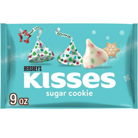 Hershey's Kisses Sugar Cookie Flavored Christmas Candy, Bag 9 oz