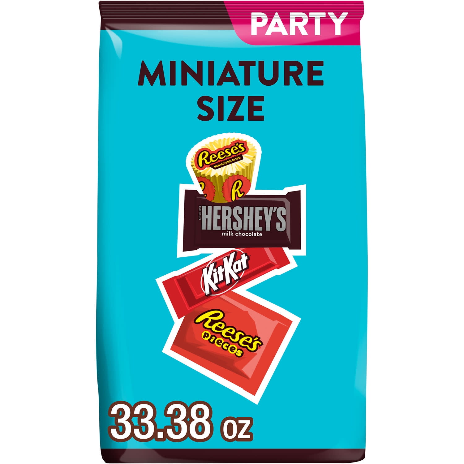 Party Pack Miniatures Milk Chocolate Variety, Assorted, 33.38 oz Bag