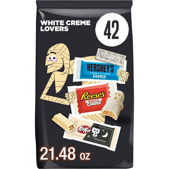 Hershey's, Kit Kat And Reese's Assorted Flavored Snack Size Halloween Candy, Bag 21.48 oz, 42 Pieces