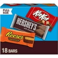 thumbnail image 1 of Hershey's, Kit Kat and Reese's Assorted Milk Chocolate Candy, Variety Box 27.3 oz, 18 Count, 1 of 9