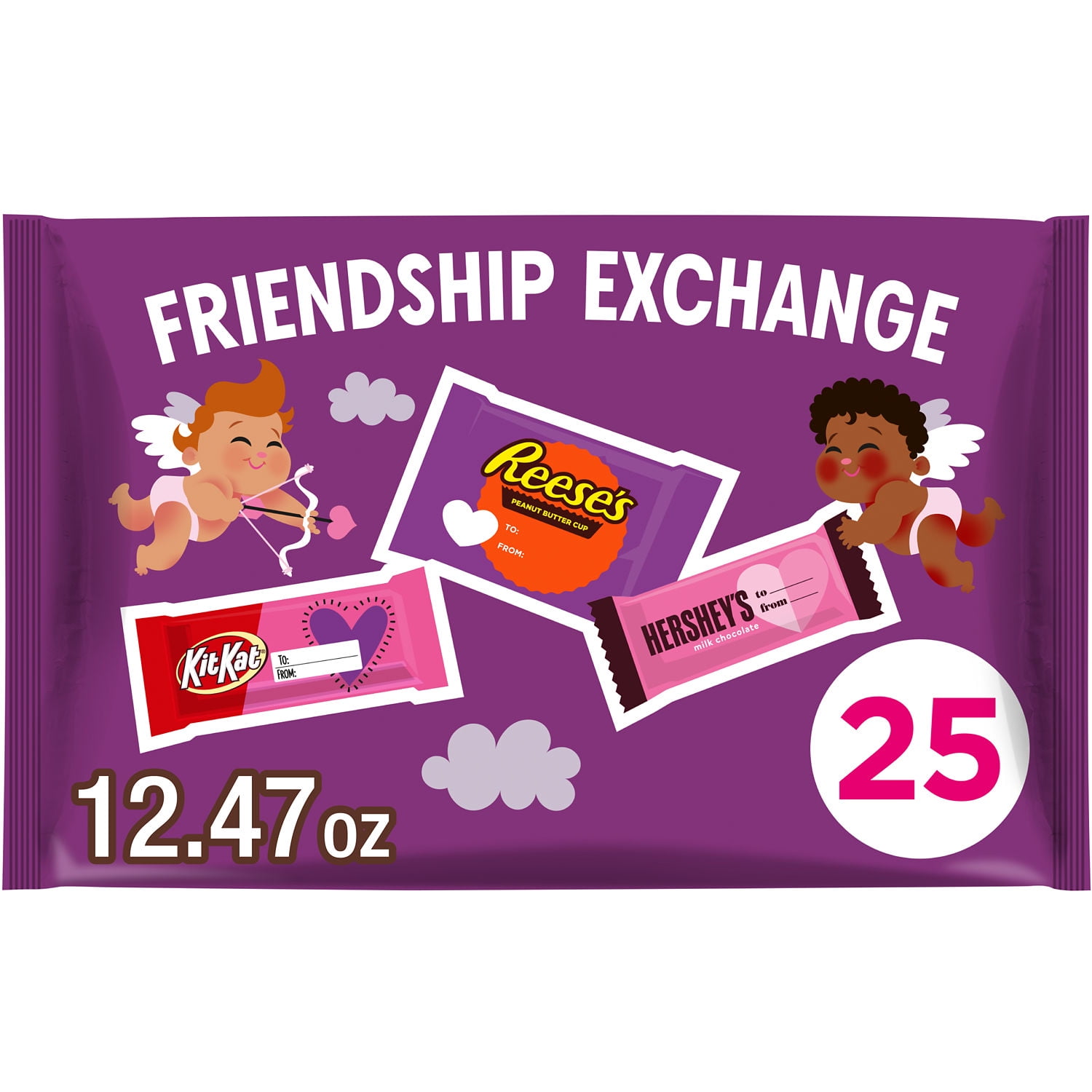 Hershey's, Kit Kat And Reese's Assorted Milk Chocolate Snack Size Valentine's Candy, Bag 12.47 oz, 25 Pieces