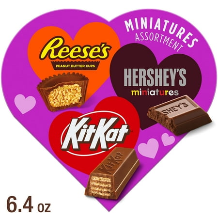 Hershey's, Kit Kat And Reese's Miniatures Assorted Chocolate Valentine's Candy, Gift Box 6.4 oz