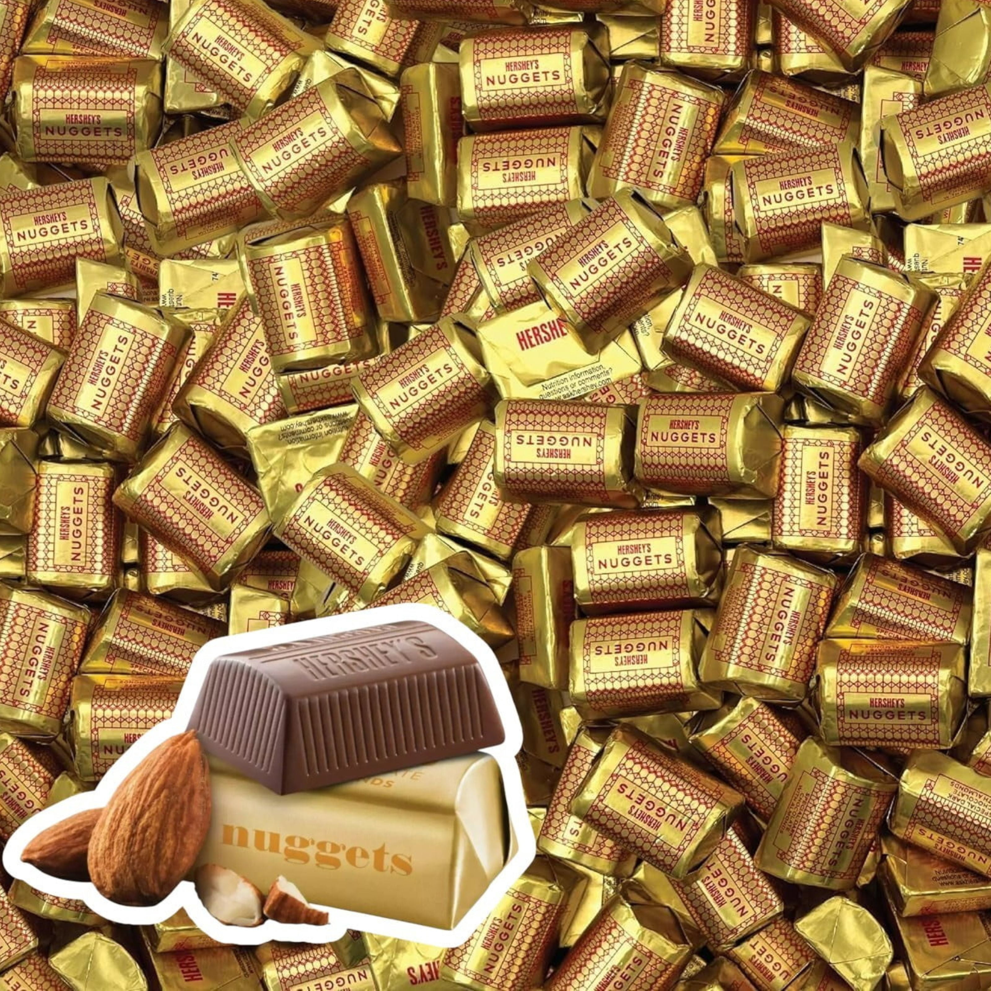 Hershey's Milk Chocolate Almond Nuggets – 2 lbs Bulk Pack (~80 Pieces) – Individually Wrapped Gourmet Candy Bites – Rich Creamy Chocolate with Crunchy Whole Almonds – Perfect for Snacking & Gifting
