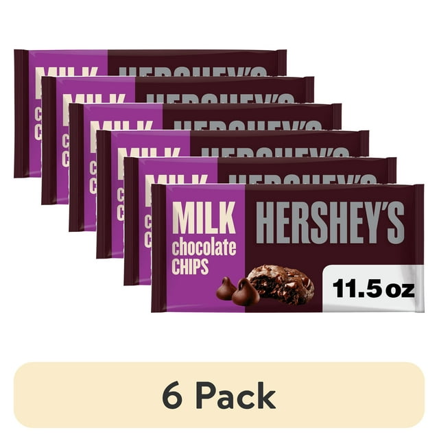 (6 pack) Hershey's Milk Chocolate Baking Chips, Bag 11.5 oz