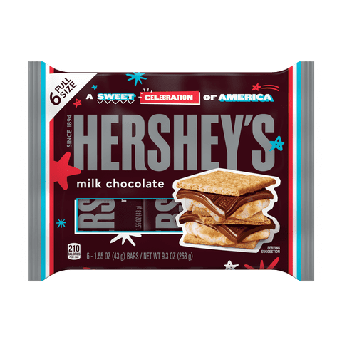 Hershey's Milk Chocolate Candy Bars, 1.55 oz (6 Count)