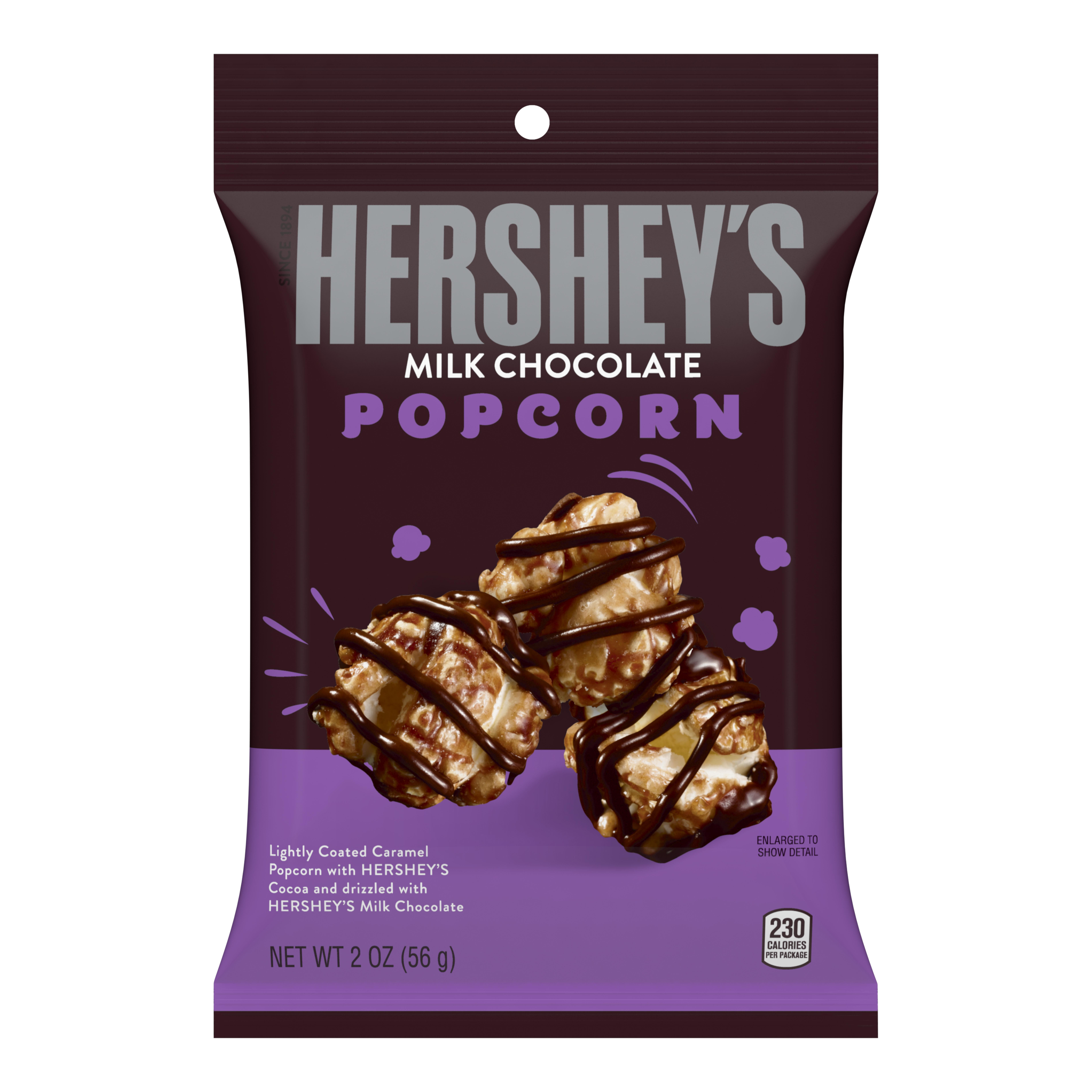 Hershey's, Milk Chocolate Drizzled Popcorn, 2 oz