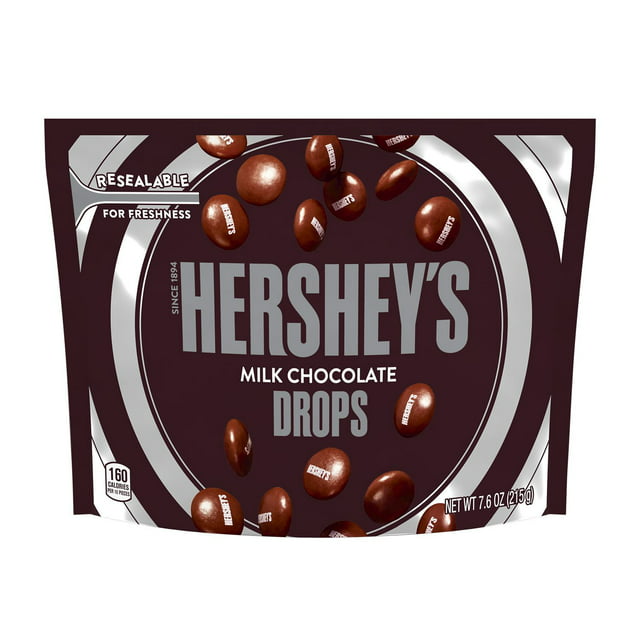 Hershey's, Milk Chocolate Drops Candy, 7.6 oz, Resealable Bag