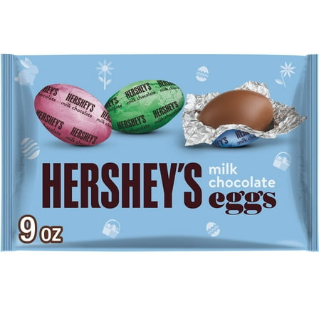 Hershey's Milk Chocolate Eggs Easter Candy, Bag 9 oz