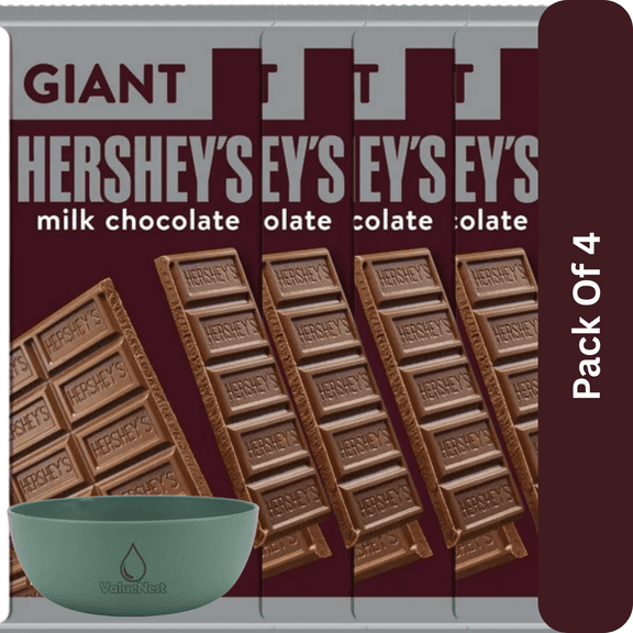 Hershey's Milk Chocolate Giant Candy, 25 Pieces, Bar 7.56 oz, With Olive Green Bowl By ValueNest