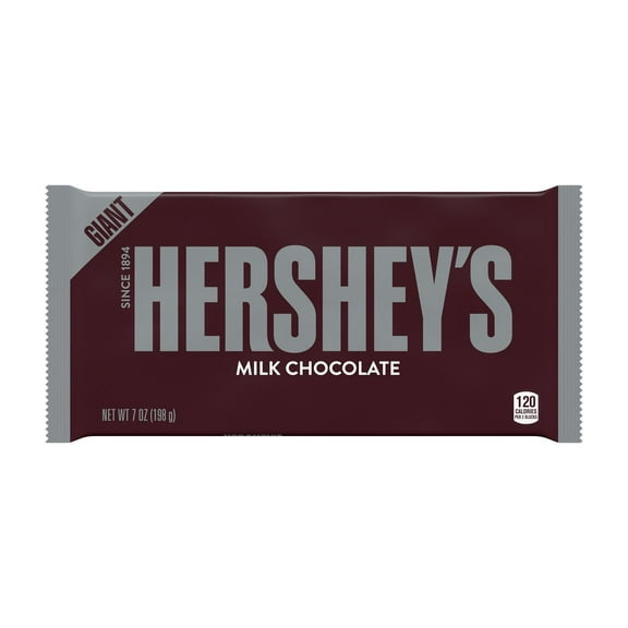 Hershey's, Milk Chocolate Giant Candy, Bulk Individually Wrapped, 7 oz, Bars 12 Ct