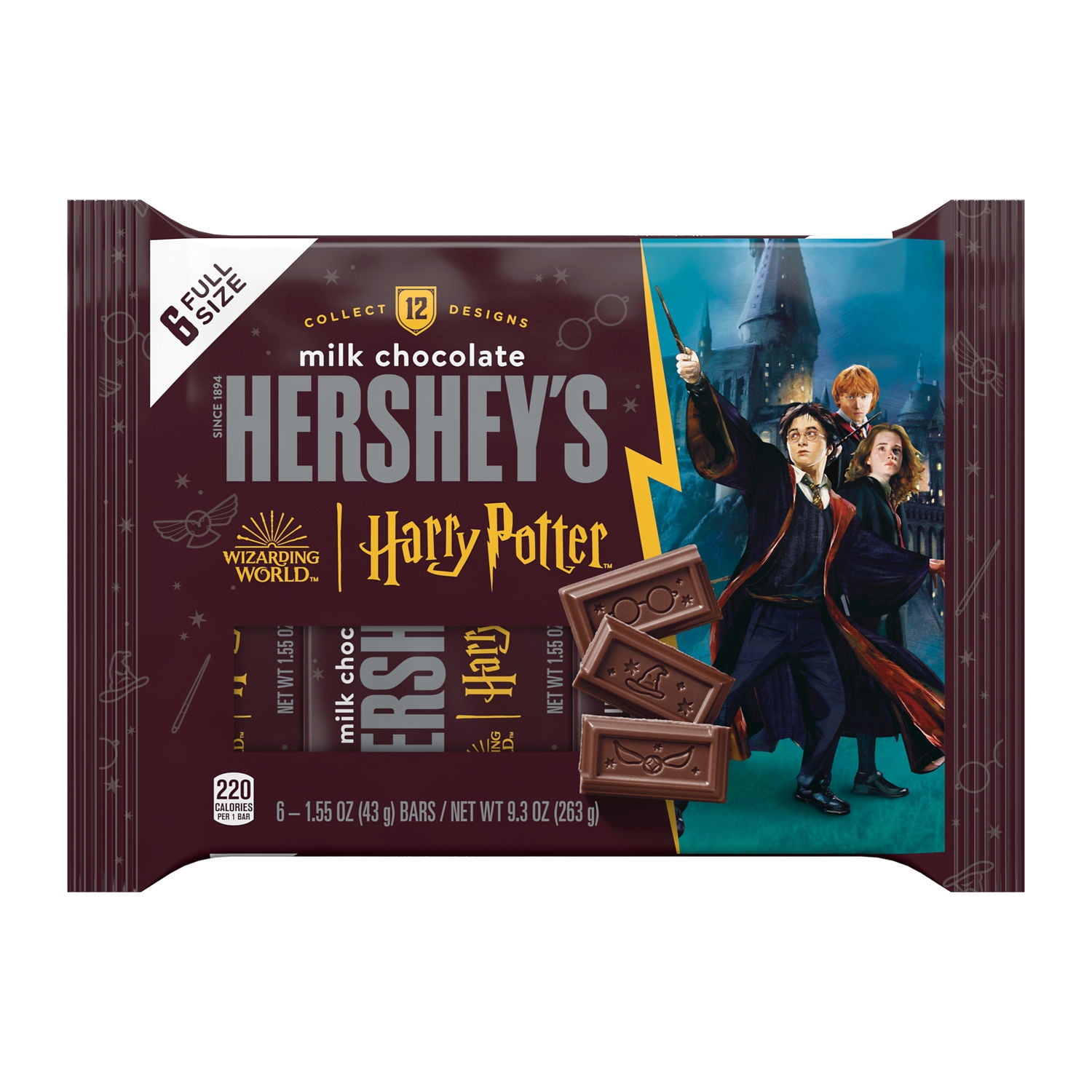 Hershey's Milk Chocolate Harry Potter Halloween Candy, Bars 1.55 oz, 6 Count