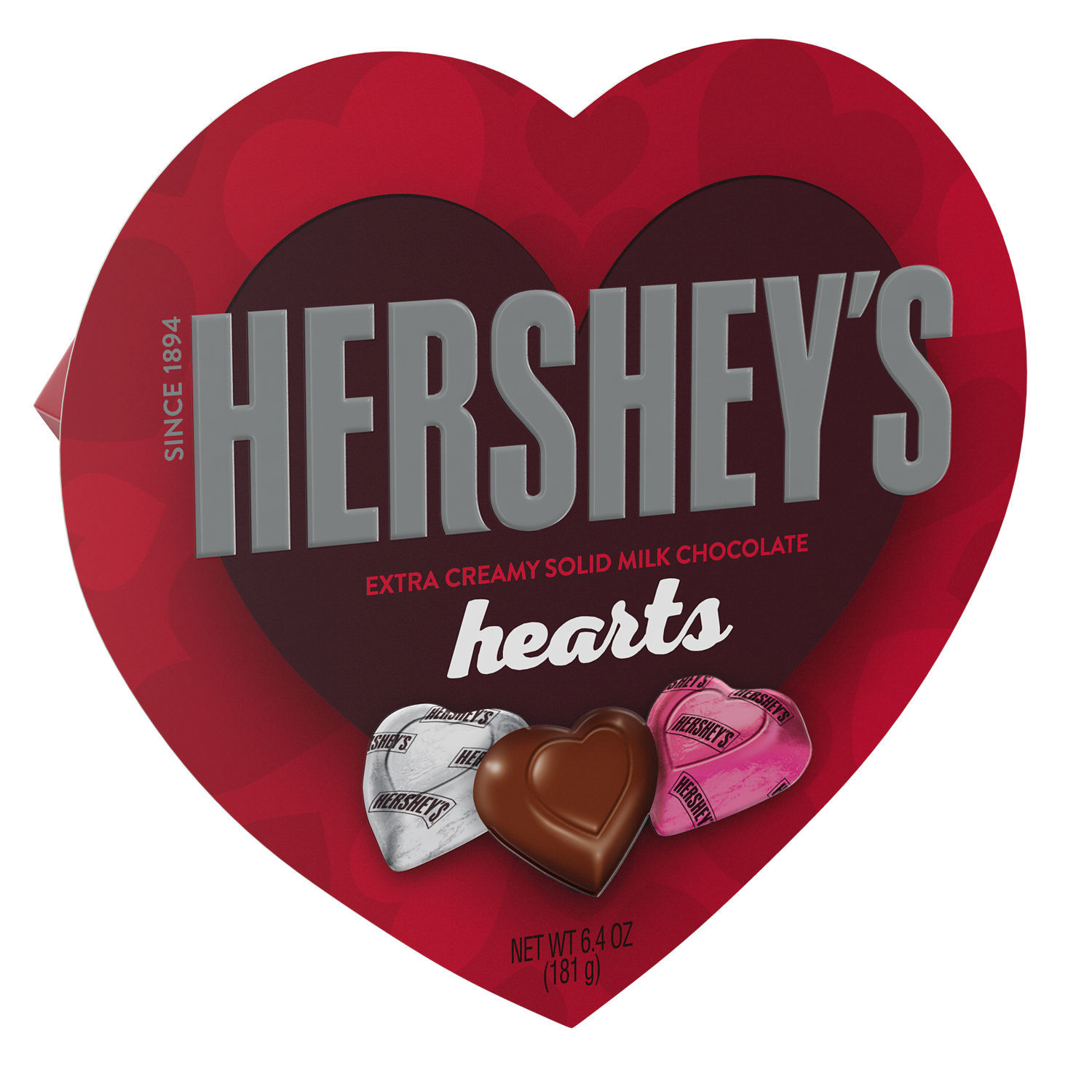 Hershey's Milk Chocolate Hearts Valentine's Day Candy, Gift Box 6.4 oz - image 1 of 6
