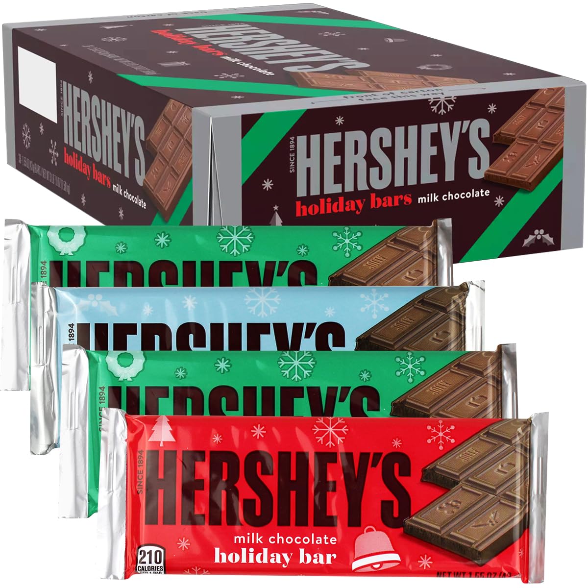 Hershey's Milk Chocolate Holiday Bars 36 Count of Individually