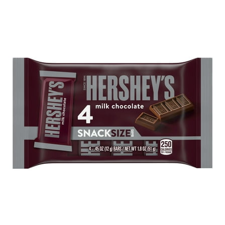 Hershey's Milk Chocolate Snack Size Bars, 4 pk - 1.8 oz (Pack of 2)