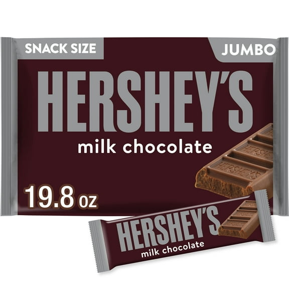 Hershey's Milk Chocolate Snack Size Candy, Jumbo Bag 19.8 oz