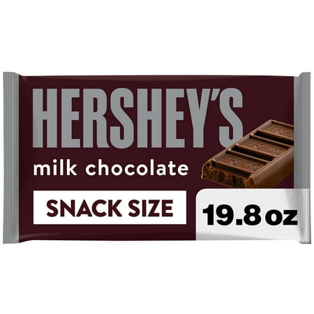 Hershey's Milk Chocolate Snack Size Candy, Jumbo Bag 19.8 oz