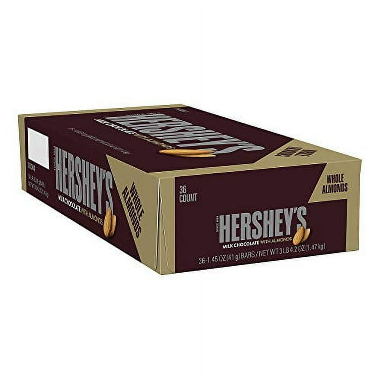 Milk Chocolate with Almonds, 1.45 oz Bar, 36/Box, Ships in 1-3 Business Days Milk Chocolate with Almonds, 1.45 oz Bar, 36/Box, Ships in 1-3 Business Days