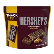 Hershey's Milk Chocolate with Almonds Snack Size Candy, Bag 10.35 oz(4 pack)
