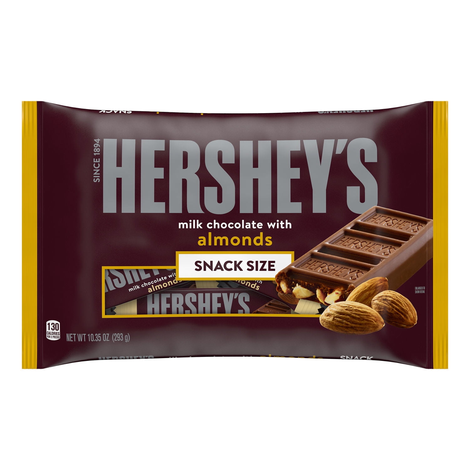 Hershey's Zero Sugar Chocolate with Almonds Candy, Bag 5.1 oz - Walmart.com