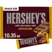 HERSHEY'S Milk Chocolate with Almonds Snack Size Candy, Individually Wrapped, 10.35 oz, Bag