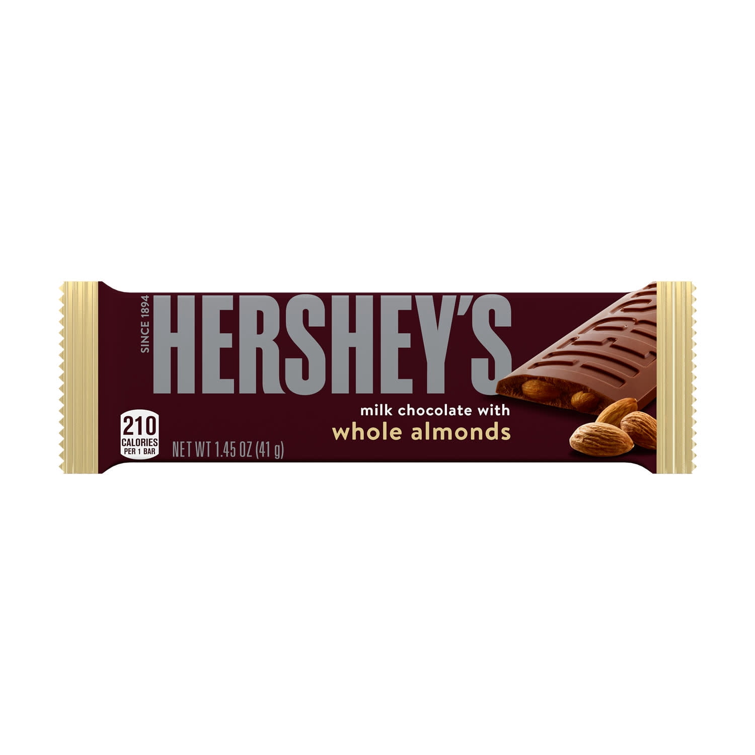 Hershey's Milk Chocolate with Whole Almonds Candy, Bar 1.45 Hershey's Milk Chocolate with Whole Almonds Candy, Bar 1.45