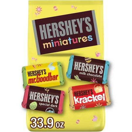 Hershey's Miniatures Assorted Chocolate Easter Candy, Bulk Bag 33.9 oz