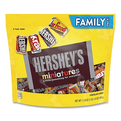 Hershey's Miniatures Variety Family Pack, Assorted Chocolates, 17.6 oz Bag, Each