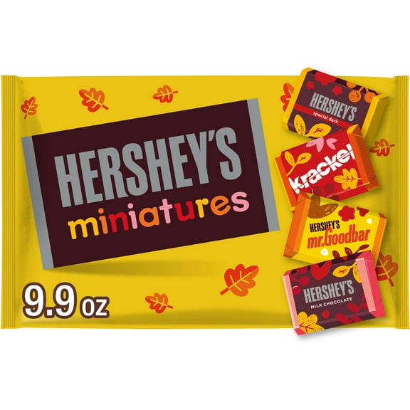 Hershey's Miniatures Assorted Chocolate Halloween Candy, Bag 9.9 oz