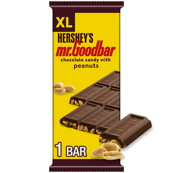 Hershey's Mr. Goodbar Chocolate with Peanuts XL Candy, Bar 4.4 oz, 16 Pieces