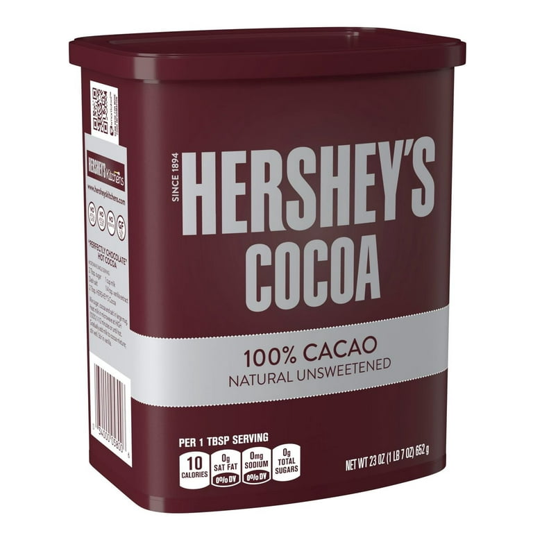 Hershey's Unsweetened Cocoa 100% Cacao, 23 oz, Perfect for Baking