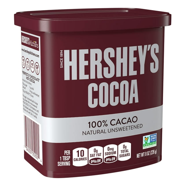 Hershey's Natural Unsweetened Cocoa Powder, Can 8 oz