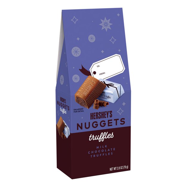 Hershey's Nuggets Milk Chocolate Truffles Christmas Candy, Carton 2.8
