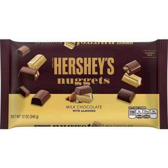 Hershey's Nuggets Milk Chocolate with Almond Candy, 12 Oz.