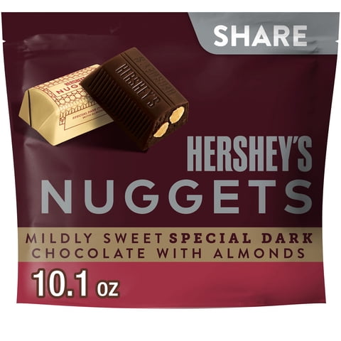 Hershey's Nuggets Special Dark Chocolate with Almonds Candy, Share Pack, 10.1 oz