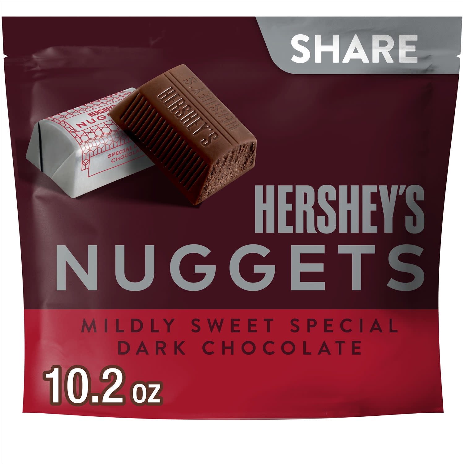 Hershey's Nuggets SPECIAL DARK Mildly Sweet Chocolate Candy, Share Pack 10.2 oz