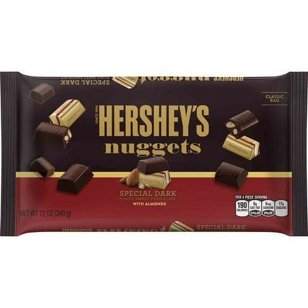 Hershey's Nuggets Special Dark Chocolate with Almonds Candy, 12 Oz
