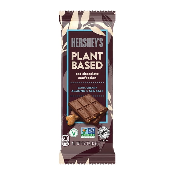 Hershey's Plant BasedExtra Creamy Almond & Sea SaltOat Chocolate Bar - 1.55 oz- Pack of 2