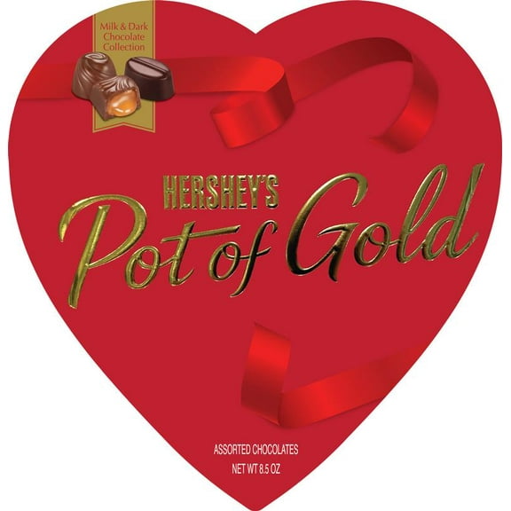 Hersheys Pot Of Gold Assorted Chocolate Red Valentine Heart 8.5oz 28 Piece