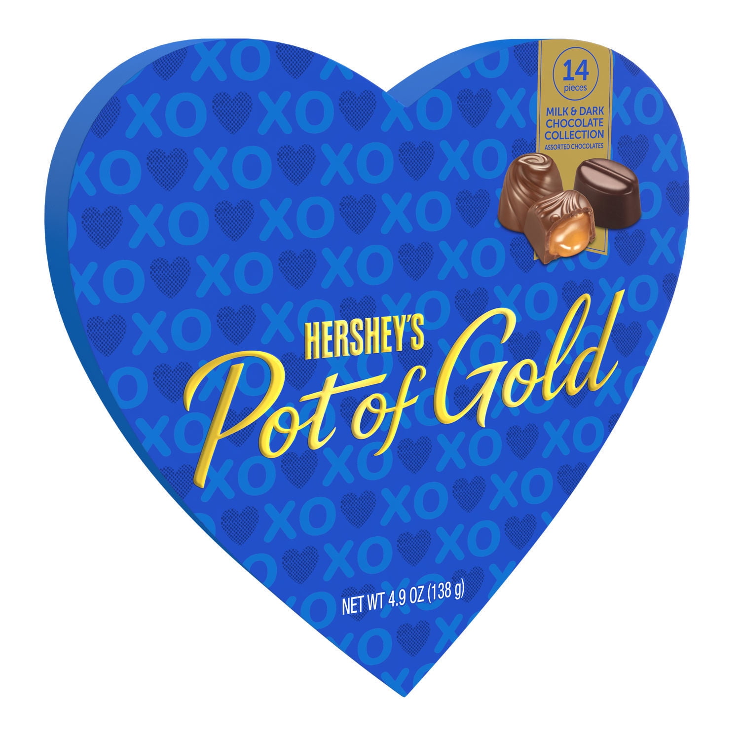 Hershey's Pot Of Gold Assorted Milk and Dark Chocolate Valentine's Day Candy, Gift Box 4.9 oz
