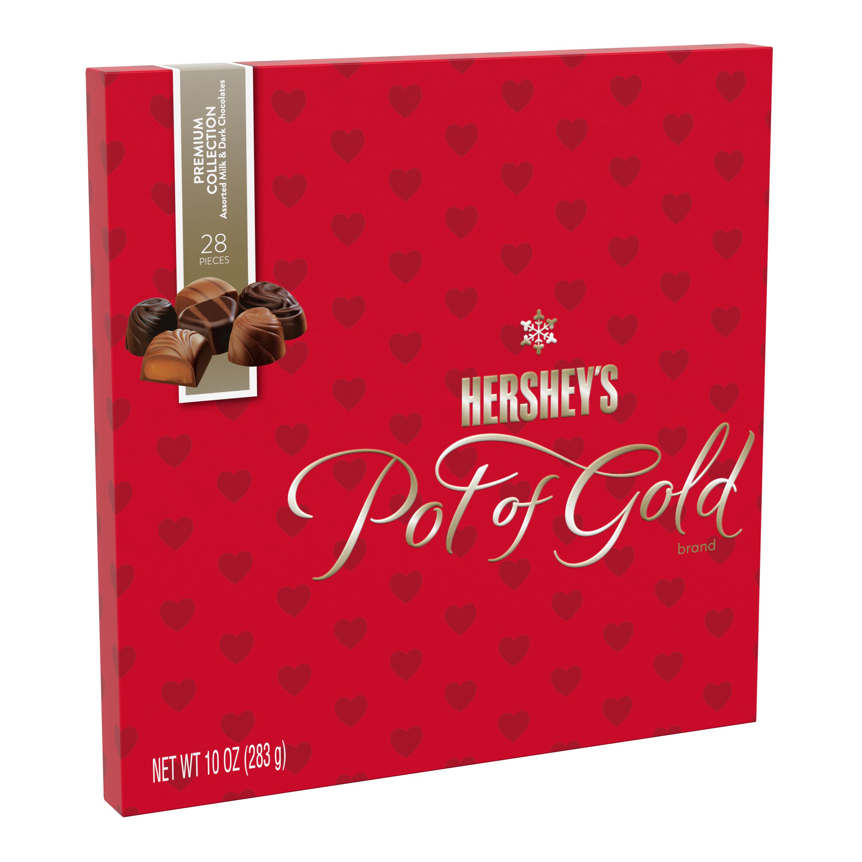 Hershey's, Pot Of Gold Premium Chocolate Collection Assorted Caramel Candies, & Milk and Dark Chocolates 10 Oz. - image 1 of 6