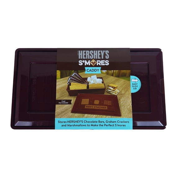 Hershey's S'mores Caddy with Easy Slide-Out Lid, 1-Piece S'mores Ingredients Food Storage Organizer