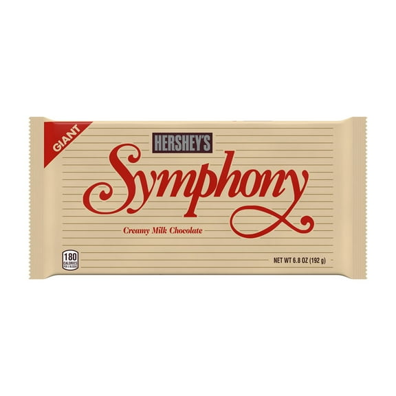 Hershey's, SYMPHONY Milk Chocolate, Almonds and Toffee Candy, 6.8 oz, Giant Bar