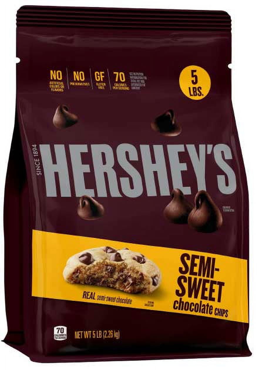 Hershey's Semi Sweet Chocolate Baking Chips, 5 Pound