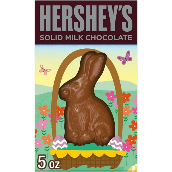 Hershey`s Solid Milk Chocolate Bunny, Easter Candy Gift Box, 5 oz