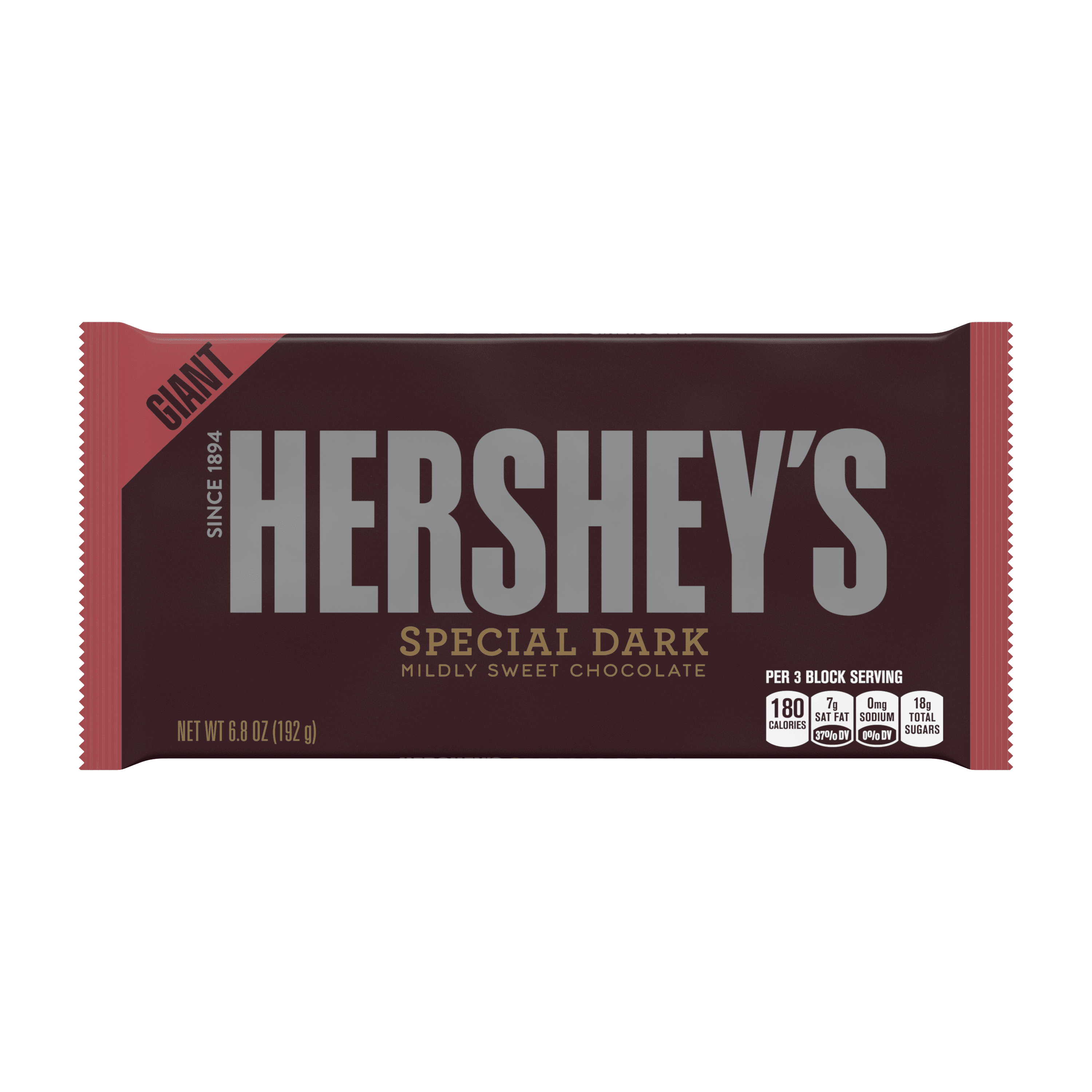 Hershey's, Special Dark Chocolate Candy Giant Bar, 6.8 Oz, 3 Pack