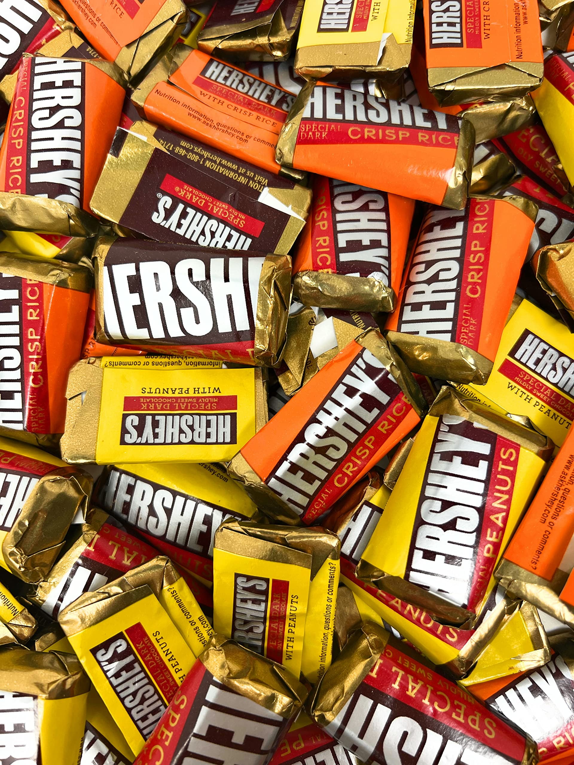 Hershey's Special Dark Favorites Mini Chocolate Bars 3 Lbs Variety Assortment Mix Individually Wrapped In Resealable Bag 150+ Pieces (48 Oz)