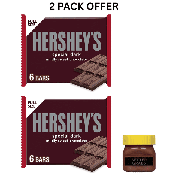 Hershey's Special Dark Mildly Sweet Chocolate Candy, Bars 1.45 oz, (6 Count)