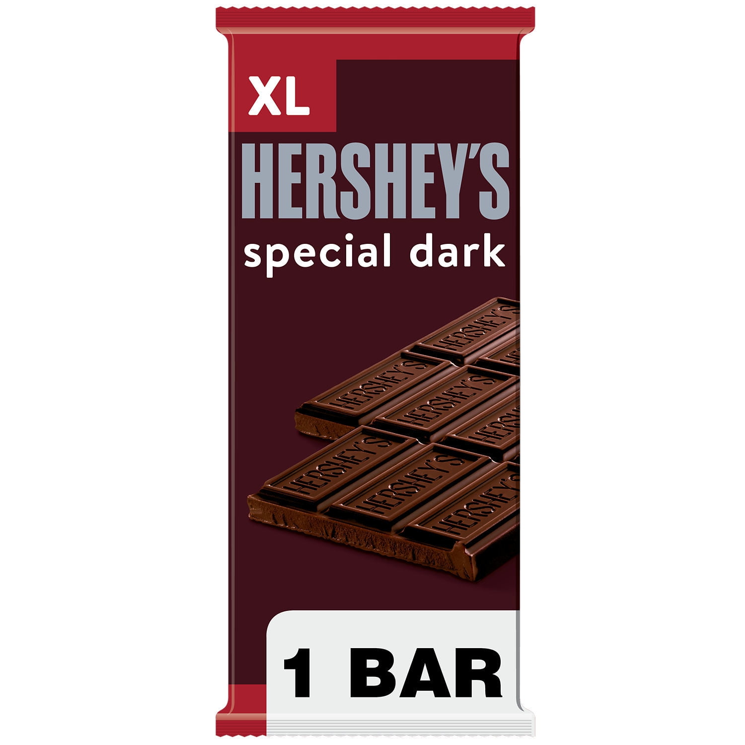 Hershey's Special Dark Mildly Sweet Chocolate XL Candy, Bar 4.25 oz, 16