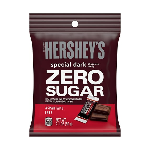 Hershey's Special Dark Zero Sugar Chocolate Candy, Bag 2.1 oz