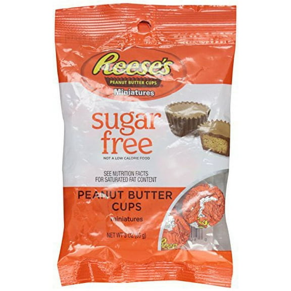Hershey's Sugar Free Reese's Peanut Butter Cups Miniatures Original (Pack of 4)